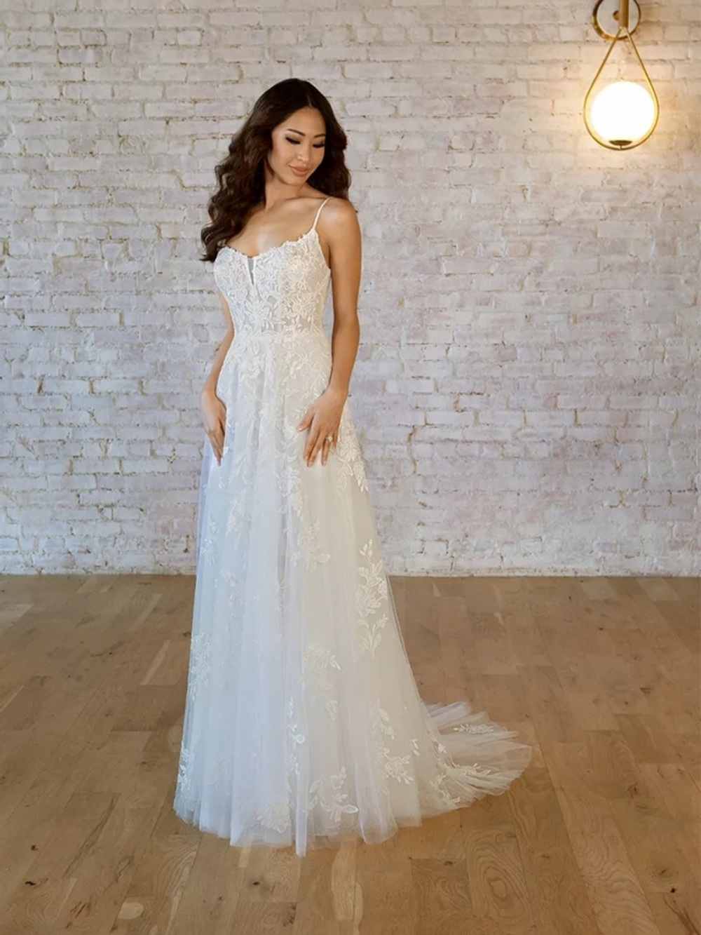 Stella York Beaded A-Line Spaghetti Strap Wedding Bridal Gown